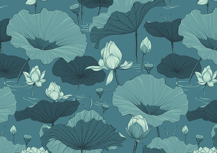 Lotus, Teal - Twist&Fit Roller Blind - Image 6